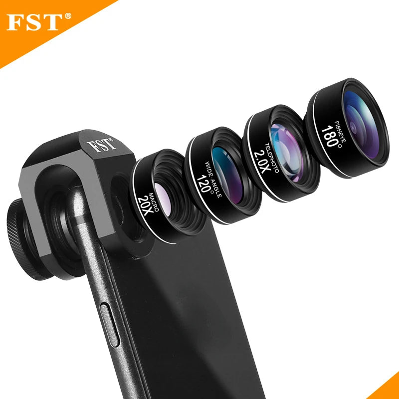 4-in-1 HD Phone Lens Kit: Long Focus, Wide, Macro, Fish Eye